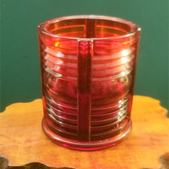 Duncan & Miller Nautical Port Light Ruby Red Cigarette Jar EAPG 3.5" Tall 3" Dia - Picture 3 of 7